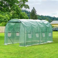 4x2 m Polytunnel Walk in Greenhouse with Zip Door and Windows