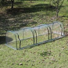 Portable Steel Frame Mini Greenhouse 350Lx100Wx80Hcm Dark Green & Transparent