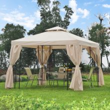 3x3 m Gazebo Inc Sides Panel Beige 