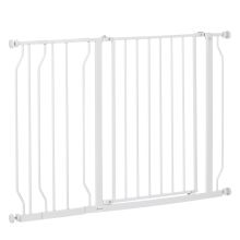 PawHut Wide Dog Safety Gate, with Door Pressure, for Doorways, Hallways, Staircases White