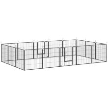 PawHut 16 Panels Heavy Duty Puppy Playpen, for Small and Medium Dogs, Indoor and Outdoor Use Grey