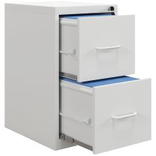 HOMCOM Two Drawer Modern Steel Filing Cabinet Cream