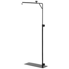 PawHut 86 129Hcm Adjustable Height and Length Reptile Lamp Stand Holder with Hook Hanging, Base Black