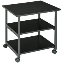 HOMCOM Three Tier Steel Printer Stand, with Wheels Black