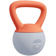 SPORTNOW Soft Kettlebell, 4kg Kettle Bell with Non Slip Handle for Home Gym Weight Lifting and Strength Training, Orange and Grey