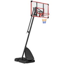 SPORTNOW 2.4 2.9m Adjustable Basketball Hoop and Stand with Weighted Base, Portable on Wheels, Red