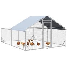 PawHut Walk In Chicken Run, Hen House, with Roof, for Ducks, Chickens, Rabbits