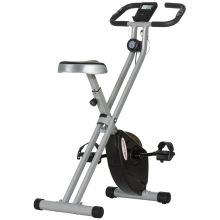 SPORTNOW Folding and Quiet Exercise Bike with 8 Level Magnetic Resistance and Heart Rate Sensor, for Home Gym, Black and Grey