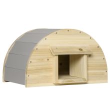 PawHut Hedgehog House, Small Animal Station, for Gardens Natural Finish