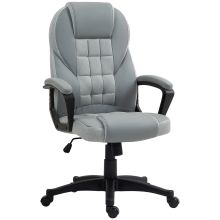 HOMCOM Faux Leather Office Chair Grey