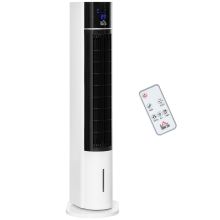 HOMCOM Portable Air Cooler, 3L Tank Evaporative Ice Cooling Tower Fan with 3 Modes, 3 Speeds, Remote, Timer, 60? Oscillating, Portable Swamp Cooler for Home Bedroom, White