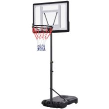 HOMCOM 1.55 2.1m Basketball Hoop and Stand w Fillable Base, Wheels