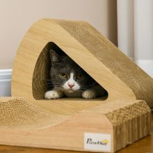 PawHut Cat Scratcher with Catnip, Toy Ball, for Indoor Cats Sand Brown