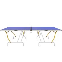 SPORTNOW 9FT Foldable Table Tennis Table, with Cover, Net, Paddles, Balls Blue