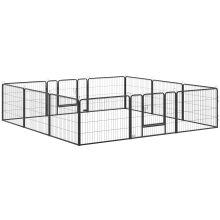 PawHut 12 Panels Heavy Duty Puppy Playpen, for Small Dogs, Indoor and Outdoor Use Silver