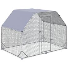 PawHut Walk in Chicken Run Chicken Coop Hen House Outdoor with Roof for 4 6 Chickens, 280 x 190 x 195cm