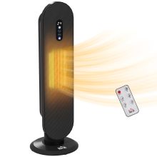 HOMCOM 45? Oscillating Ceramic Space Heater, with Remote Black