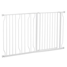 PawHut Extra Wide Dog Safety Gate, with Door Pressure, for Doorways, Hallways, Staircases White