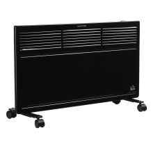 HOMCOM POWER Convector Radiator Freestanding or Wall mounted Heating with 2 Heat Settings Safety Cut Off, Black