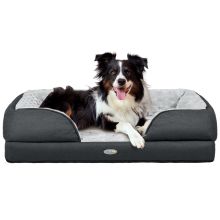 PawHut Calming Dog Bed Pet Mattress w Removable Cover, Anti Slip Bottom, for Medium Dogs, 90L x 69W x 21Hcm Charcoal Grey