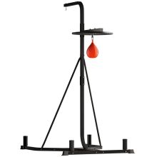 HOMCOM 170 190cm Freestanding Boxing Punch Bag Hanger & Speed Ball Station Platform Hanging Frame Home Gym, Black