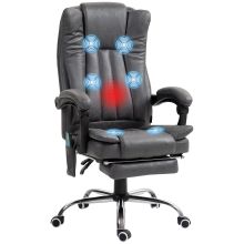 Vinsetto Six Point Massage Chair, with Heat and Footrest Dark Grey