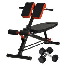 HOMCOM Multifunction Weight Bench with 2 Dumbbells, 7 Level Adjustable Hyper Extension Sit up Bench