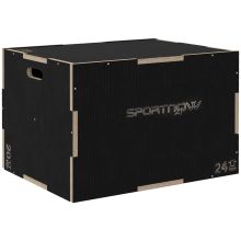 SPORTNOW Multi Faceted Jump Box, Wooden Step Up Box, for Home, Gym, Exercise, 51 61 76cm Black