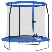 SPORTNOW 8ft Trampoline with Safety Enclosure Net, Steel Frame Outdoor Trampoline, Jumping Mat with Edge Safety Cover for Fitness, Blue