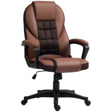 HOMCOM Faux Leather Office Chair Brown