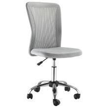 Vinsetto Office Chair, Armless Desk Chair, Adjustable Computer Swivel Chair with Rolling Wheels and Mesh Back for Home Work Study, Grey