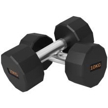 SPORTNOW 2 x 10kg Dumbbells Weights Set with 12 Sided Shape and Non Slip Grip for Men Women Home Gym Workout