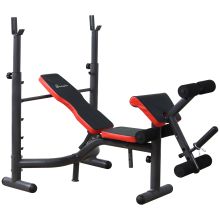 HOMCOM Multifunctional Weight Bench, for Arms, Legs, Abdomen Red and Black