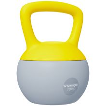 SPORTNOW Soft Kettlebell, 10kg Kettle Bell with Non Slip Handle for Home Gym Weight Lifting and Strength Training, Yellow and Grey