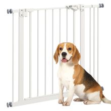 PawHut Metal 74 87cm Wide Adjustable Dog Gate White