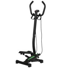 HOMCOM Twister Stepper, Step Machine w Resistance Bands, LCD Display and Handlebar, Steppers for Exercise Workout Home Gym Office