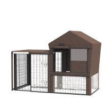 PawHut Rabbit Hutch Cover, Water Resistant Pets Cage Protector, Breathable Guinea Pig Cage Cover Brown