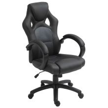 Vinsetto High Back Office Chair Faux Leather Swivel Computer Desk Chair for Home Office with Wheels Armrests Black