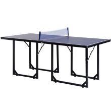 HOMCOM 6ft 182cm Mini Table Tennis Table Folding Ping Pong Table with Net Multi Use Table for Indoor Outdoor Game, Blue