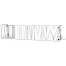 PawHut 8 Panels Foldable Pet Gate with Support Feet, for House, Doorway, Stairs, Small and Medium Dogs White