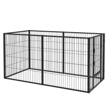 PawHut 82.5 150 x 81cm Heavy Duty Pet Playpen, 6 Panel Exercise Pen for Dogs, with Adjustable Length, for Indoors and Outdoors, Small and Medium Dogs