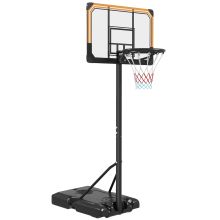 SPORTNOW Height Adjustable Basketball Stand Net Set System, Freestanding Basketball Hoop and Stand with Wheels, 182 213cm Black