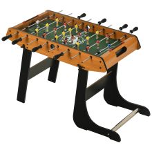 HOMCOM Folding Football Gaming Table Mini Foosball Soccer Table for Family Fun Indoor Play Sports