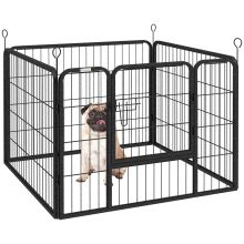 PawHut Heavy Duty Dog Playpen, 4 Panel Puppy Pen, Foldable Dog Kennel Both Indoor Outdoor Use Collapsible Design 82L x 82W x 60H cm