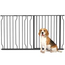 PawHut Extra Wide Dog Safety Gate, with Door Pressure, for Doorways, Hallways, Staircases Black