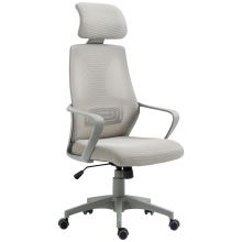 Vinsetto Ergonomic Office Chair, High Back Computer Chair, Mesh Desk Chair with Lumbar Support, Headrest, Wheel, Adjustable Height, Grey