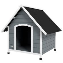 PawHut Outdoor Dog Kennel, Wooden Dog House, with Removable Floor, Anti Corrosion Wood, for Large Dogs, 106.5H x 110W x 98Dcm