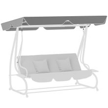 Outsunny Garden Swing Canopy Replacement 3 Seater, Waterproof Garden Swing Seat Canopy Cover, Windproof Anti UV Sun Shade Canopy Only for Patio, Balcony, Dark Grey