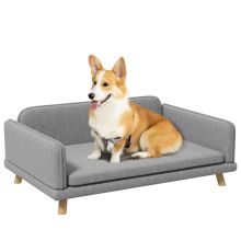 PawHut Pet Sofa for Medium Dogs, with Water Resistant Fabric, Four Legs Grey