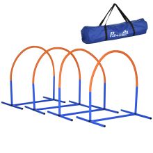 PawHut Four Piece Portable Dog Agility Equipment Blue